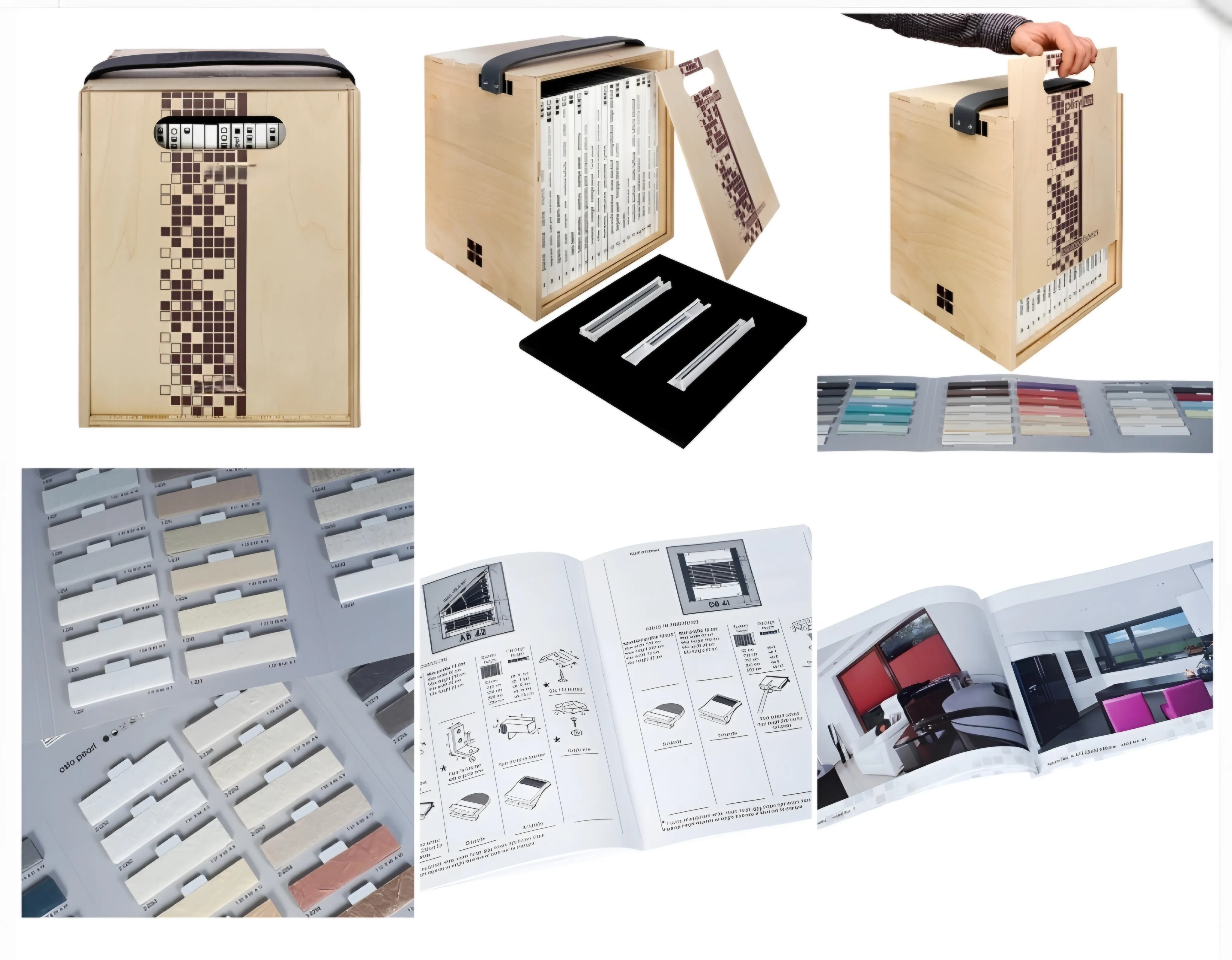 Farbpalette mit verschiedenen Plissee-Stoffen