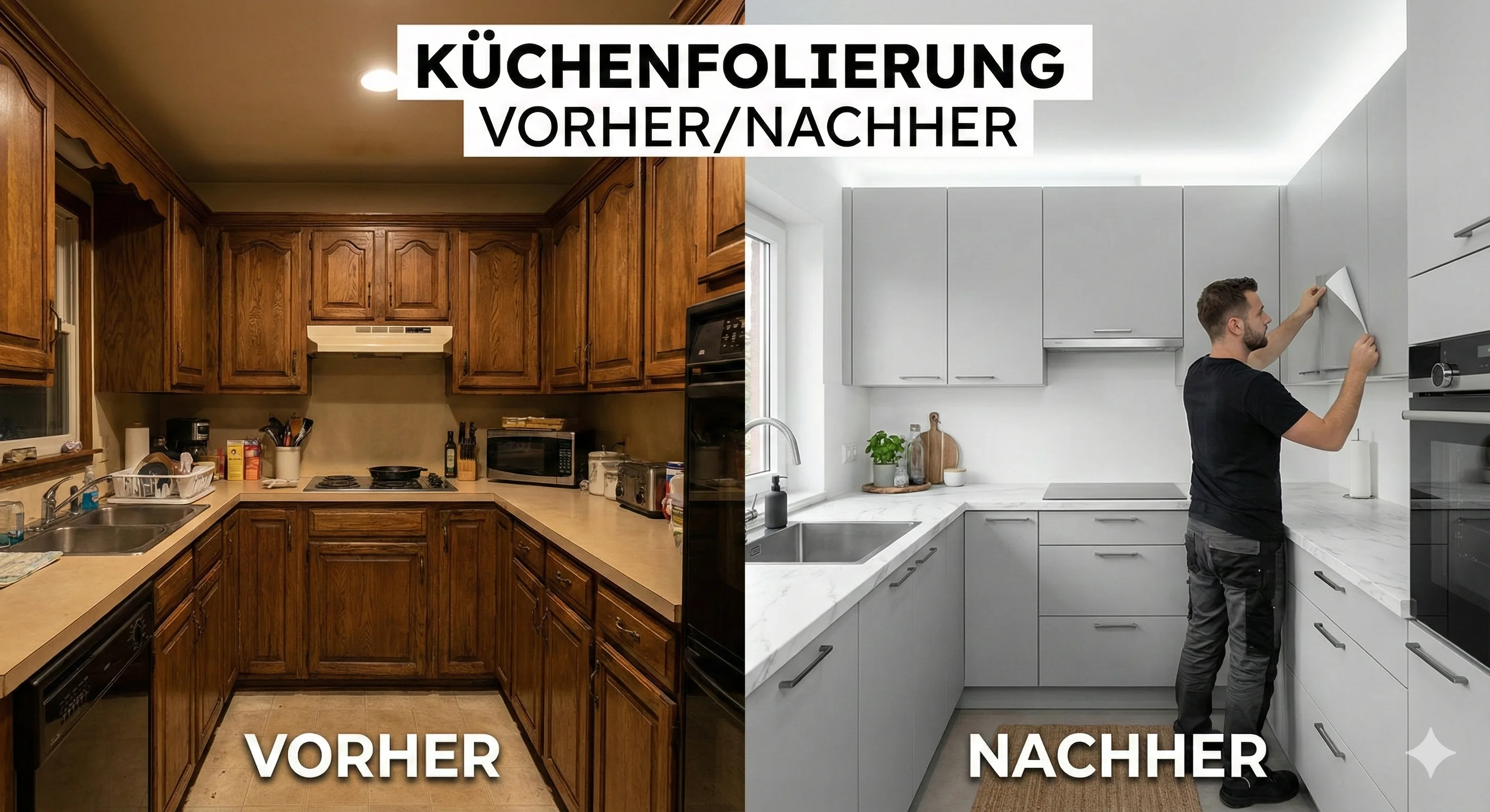 Küchenfolierung Vorher Nachher