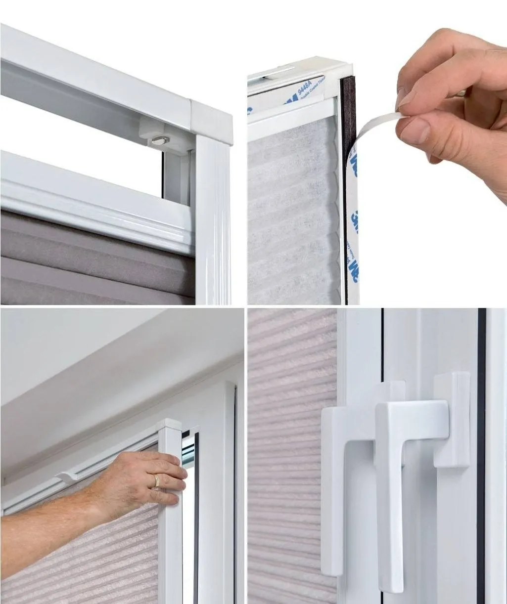 Detailaufnahme eines Plissees am Fenster